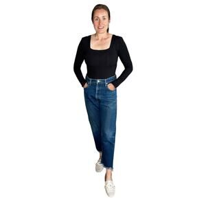 LINDER Cropped Straight Leg High Rise Denim Jeans Women's Size 29 Classic Crop
